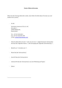 Muster-Widerrufsformular
